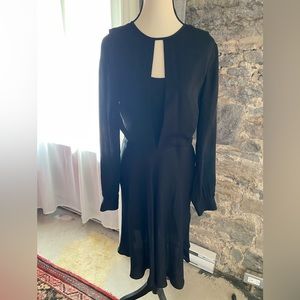 Michael Kors black long sleeve 100% silk dress